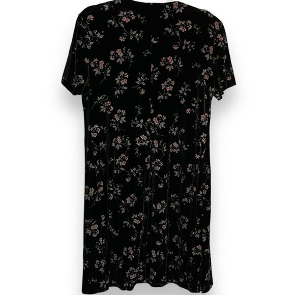 Another Thyme Knee Length Dress Women's 12 Black Floral VTG Cardigan Look Gothic - Picture 2 of 12